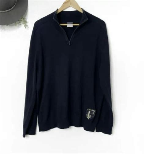 chanel half zip sweater|Chanel sweatshirt pullovers.